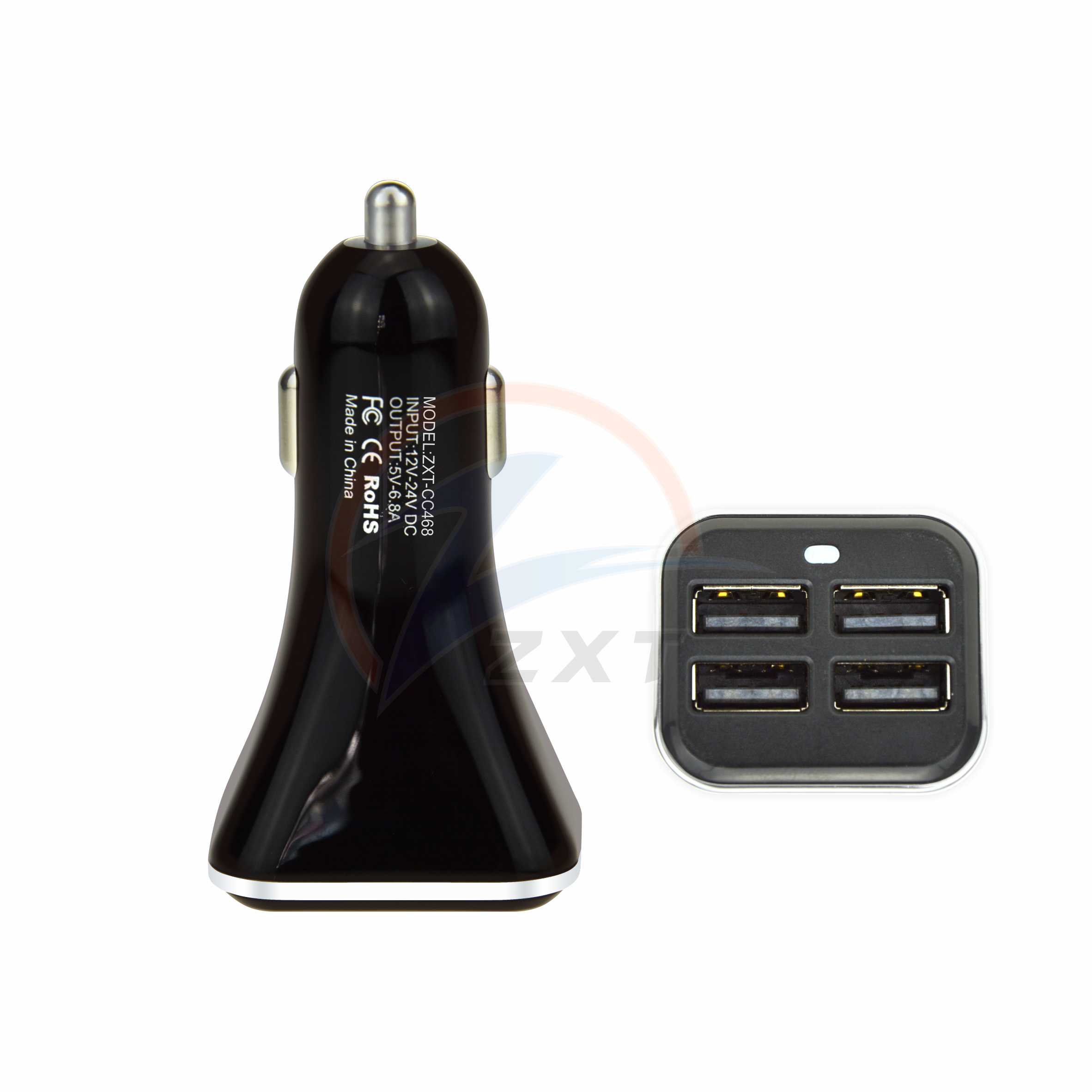 4 Ports USB Car Charger 6.8Amp