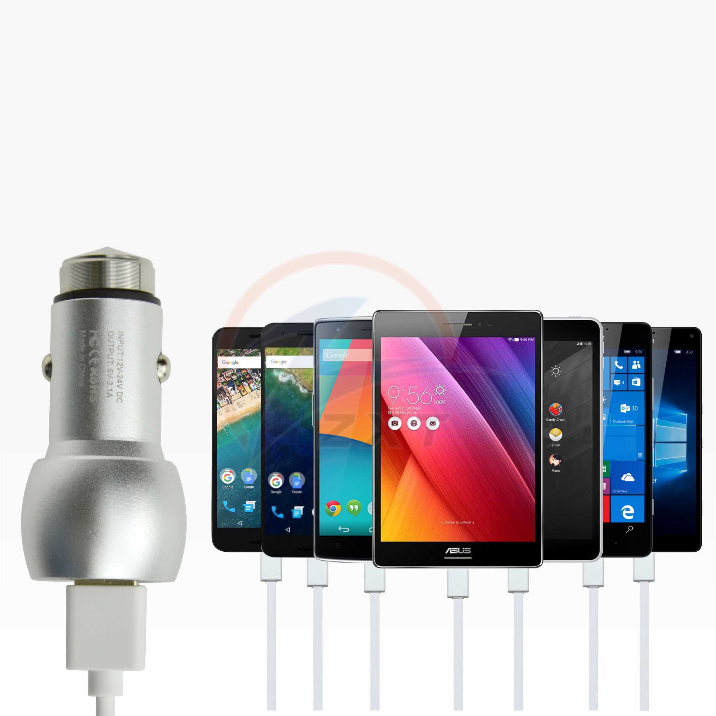 Aluminum Safety Hammer Car Charger 3.1Amp