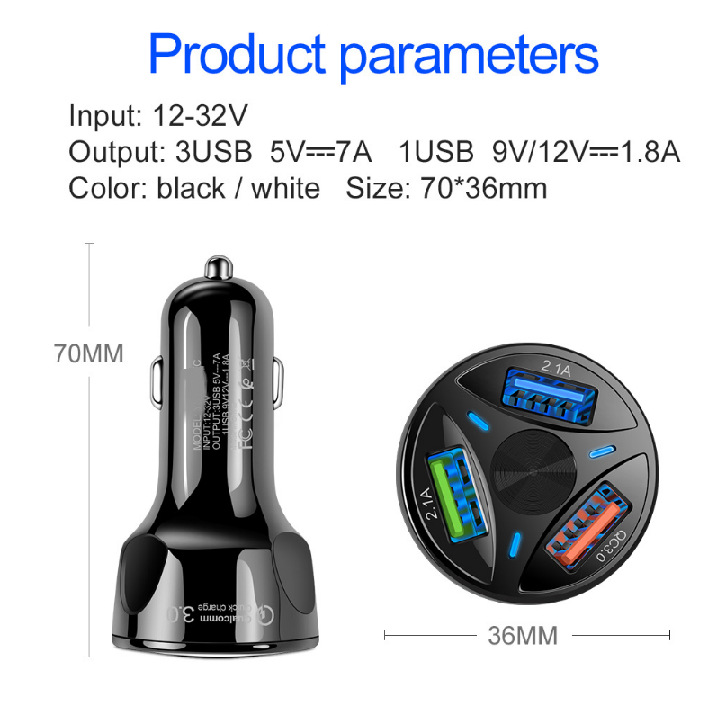 QC3.0 +2.1A 3USB CAR CHARGER