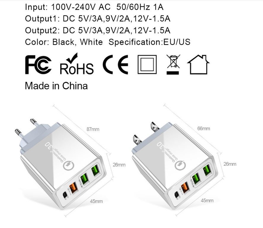 QC3.0/PD usb wall adapter